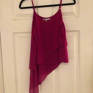 Asymmetrical, spaghetti strap top